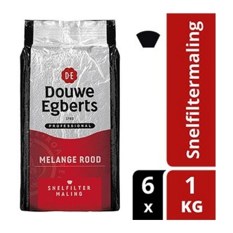 Douwe Egberts | Melange Rood Snelfilter | Doos 6 x 1 kg