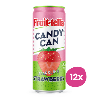 Candy Can | Fruit-tella Strawberry Blik | 12 x 33 cl