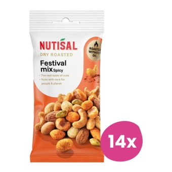 Nutisal | Dry Roasted Festival Mix Zakje | 14 x 60 gram