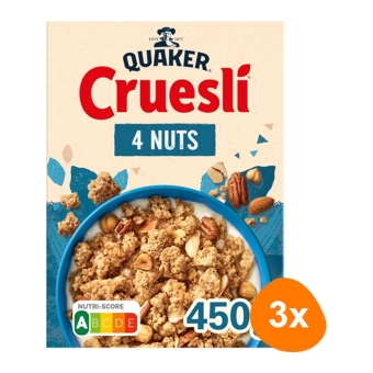 Quaker | Cruesli 4 Noten | 3 x 450 gram