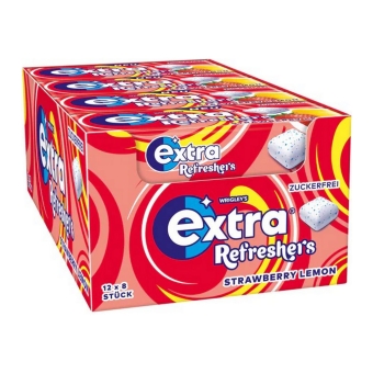 Extra | Wrigley's Refreshers Strawberry Lemon | 12 x 8 stuks