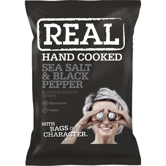 Real Crisps | Sea Salt & Black Pepper | 10 x 150 gram