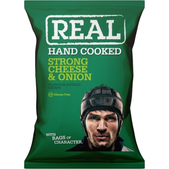 Real Crisps | Strong Cheddar & Onion | 10 x 150 gram