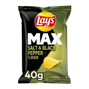 Lay's | Max Salt & Black Pepper Chips | 20 x 40 gram
