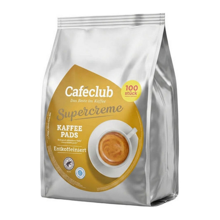 Cafeclub | Supercreme Mega Entkoffeiniert | 8 x 100 pads