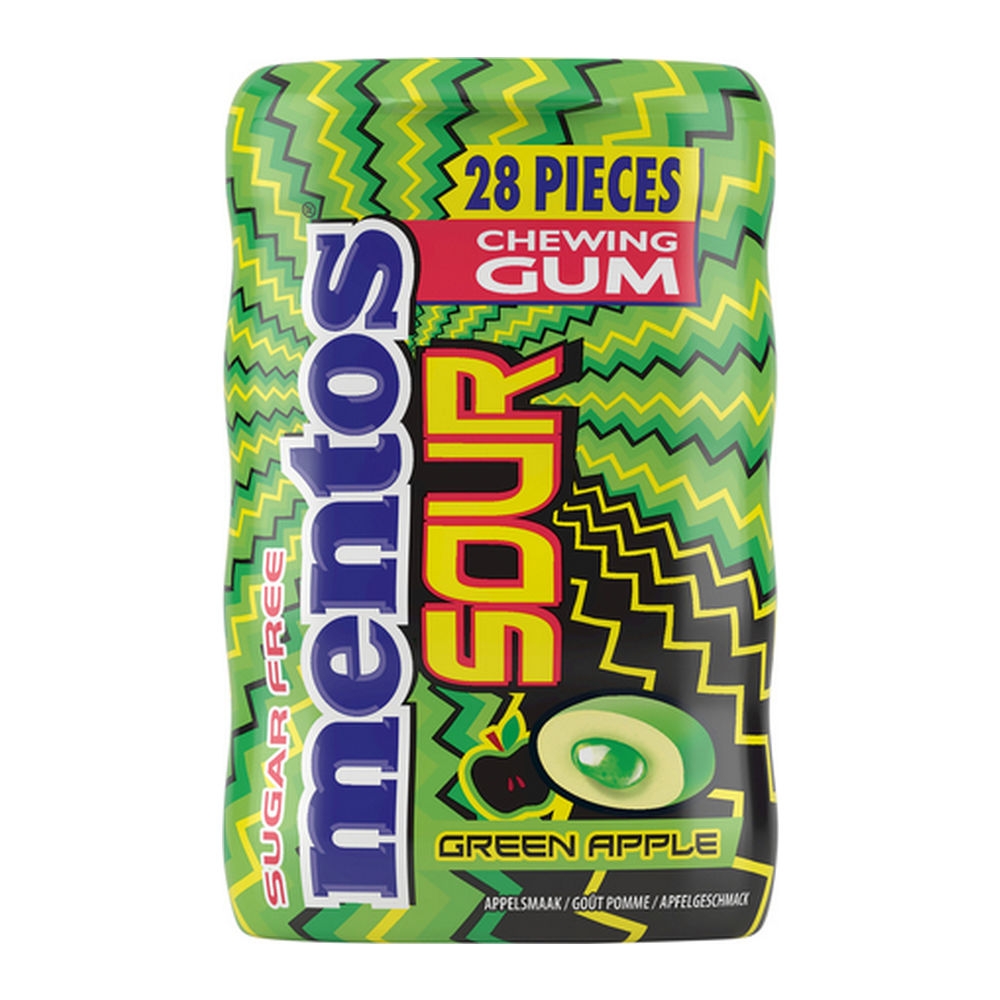 Mentos | Gum Sour Green Apple | Pot | 12 stuks