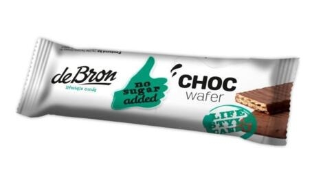 De Bron | Choc Wafer Suikervrij | 24 x 34 gram