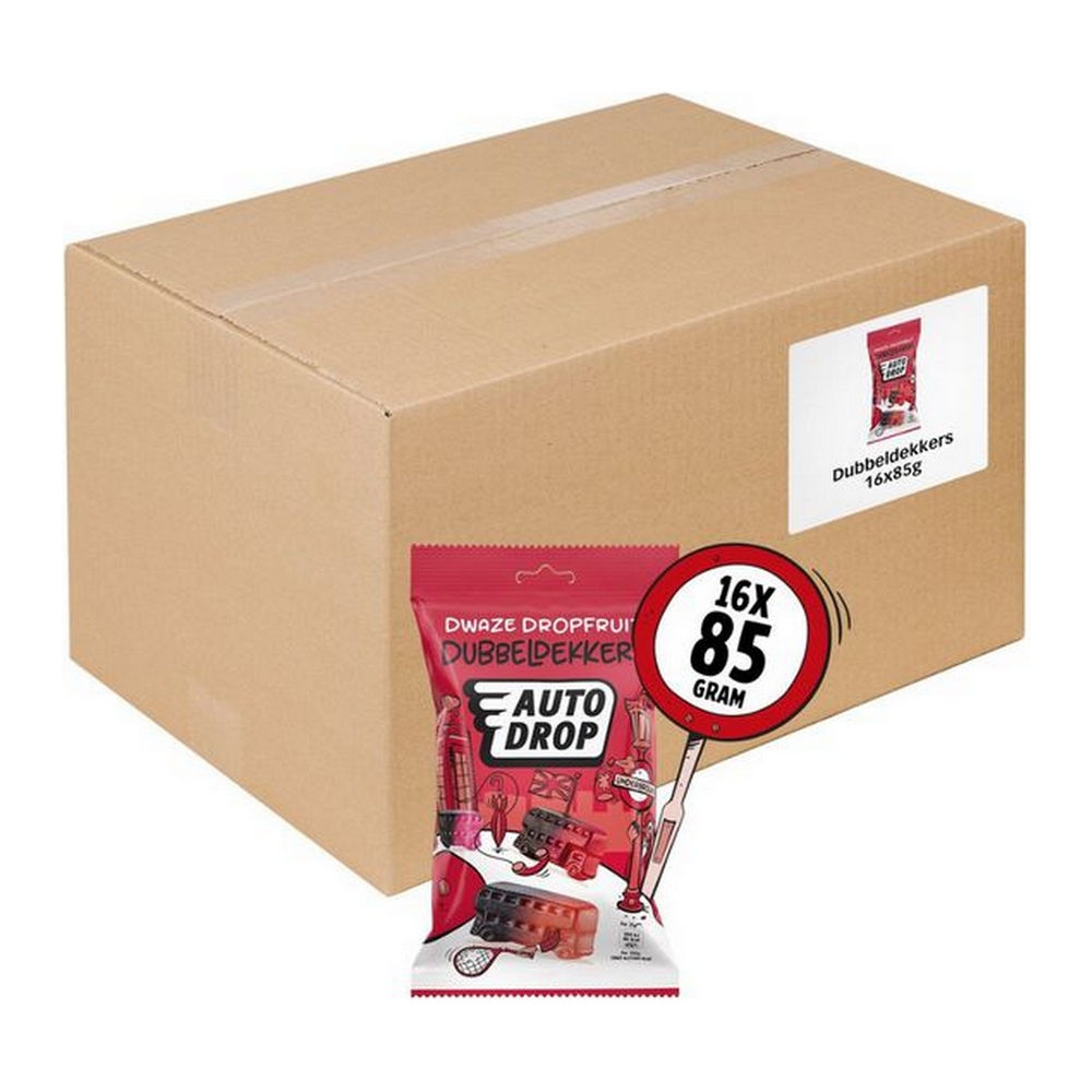 Autodrop | Snackpack Dubbeldekkers | 16 x 85 gram
