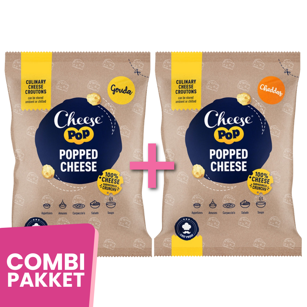 Combideal | Cheesepop | Gepofte Kaas Gouda en Cheddar | 2 x 500 gram