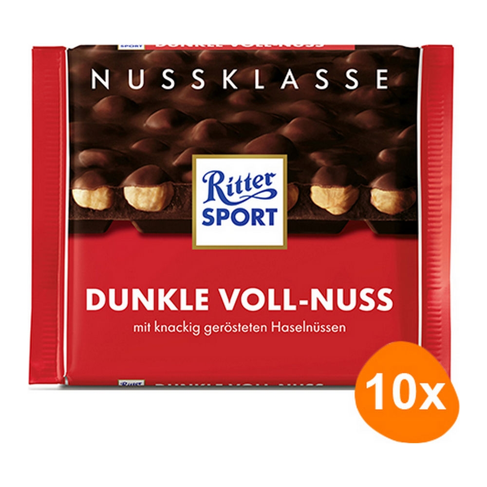 Ritter Sport | Puur Hele Hazelnoot | 10 x 100 gram