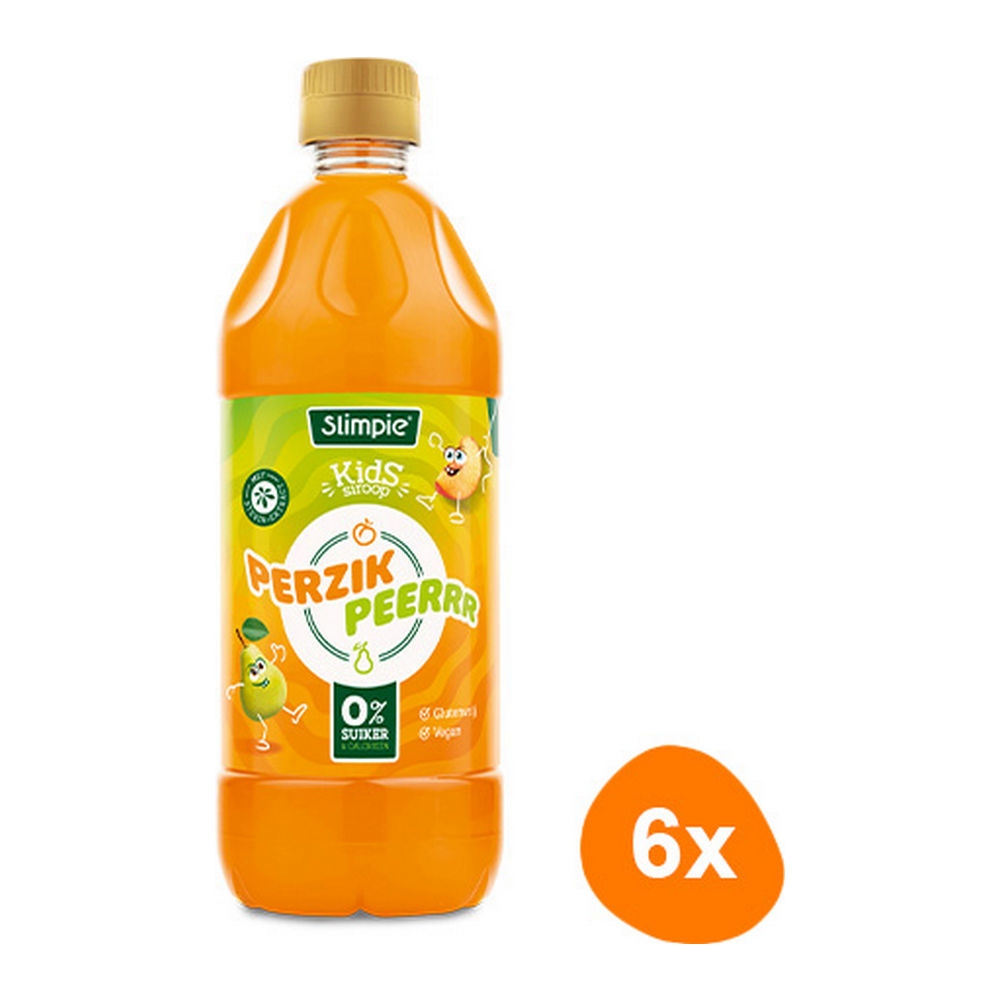 Slimpie | Siroop Kids Perzik Peer | 6 x 580 ml