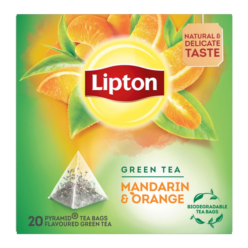 Lipton &VerticalLine; Groene Thee Mandarin Orange 20 Zakjes &VerticalLine; Per stuk