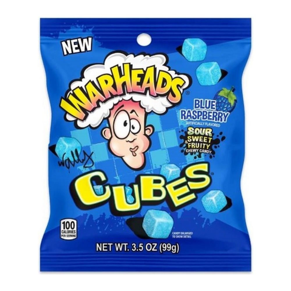 Warheads | Blue Raspberry Cubes Zakje | 12 x 99 gram