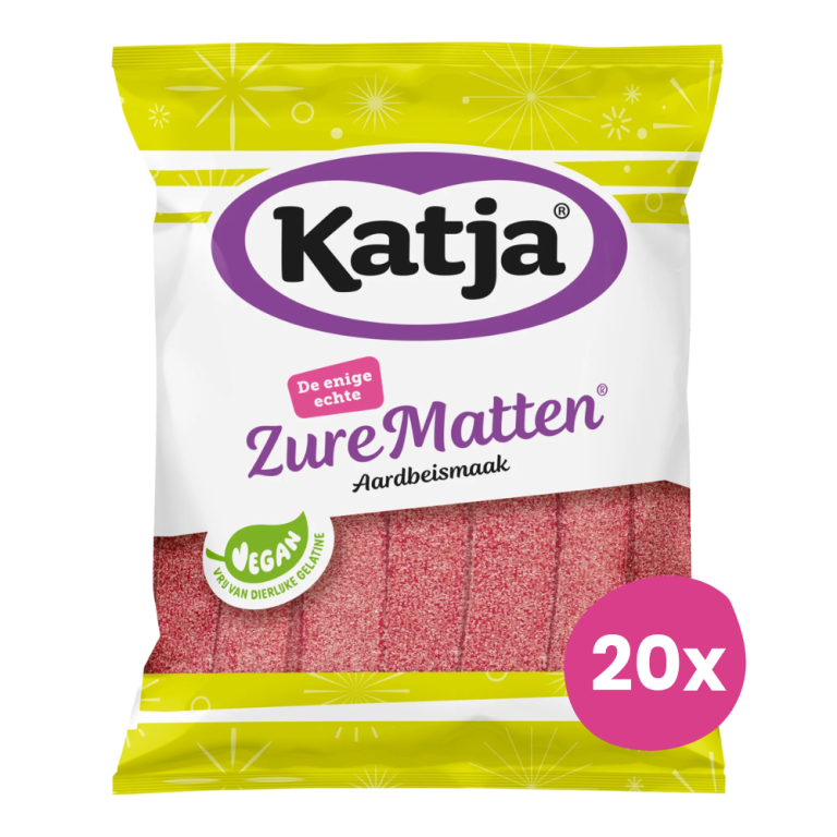Katja | Zure Matten Aardbei | 20 x 125 gram