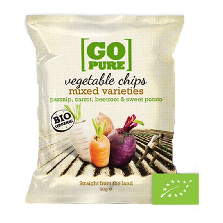 Go Pure | Vegetable Chips Mixed Bio | 6 x 90 gram