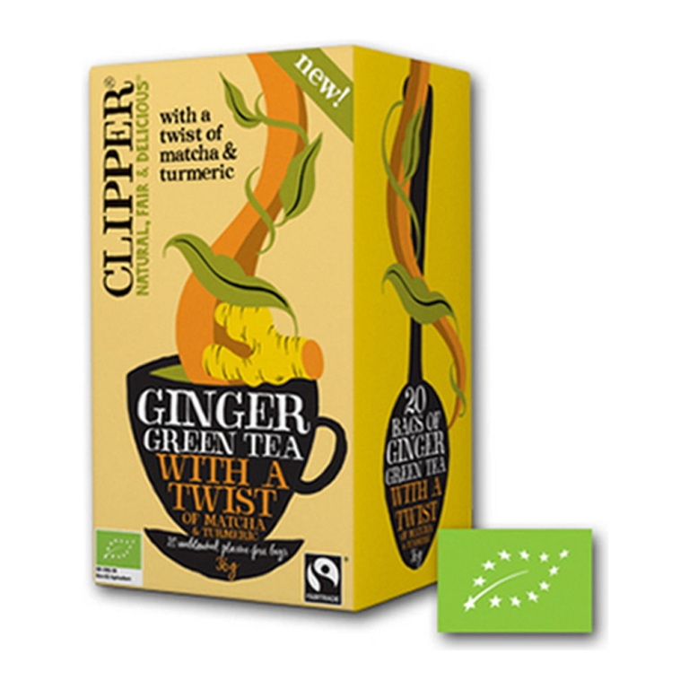 Clipper | Ginger Twist Matcha Turmeric Bio | 4 x 20 stuks