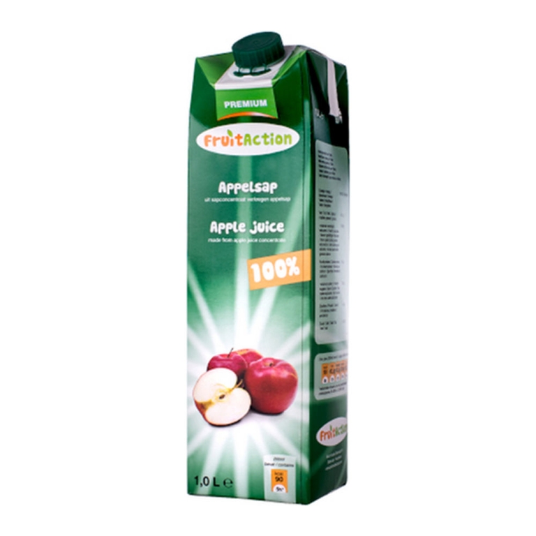 Fruit Action | Appelsap Pak 100% | 6 x 1 liter