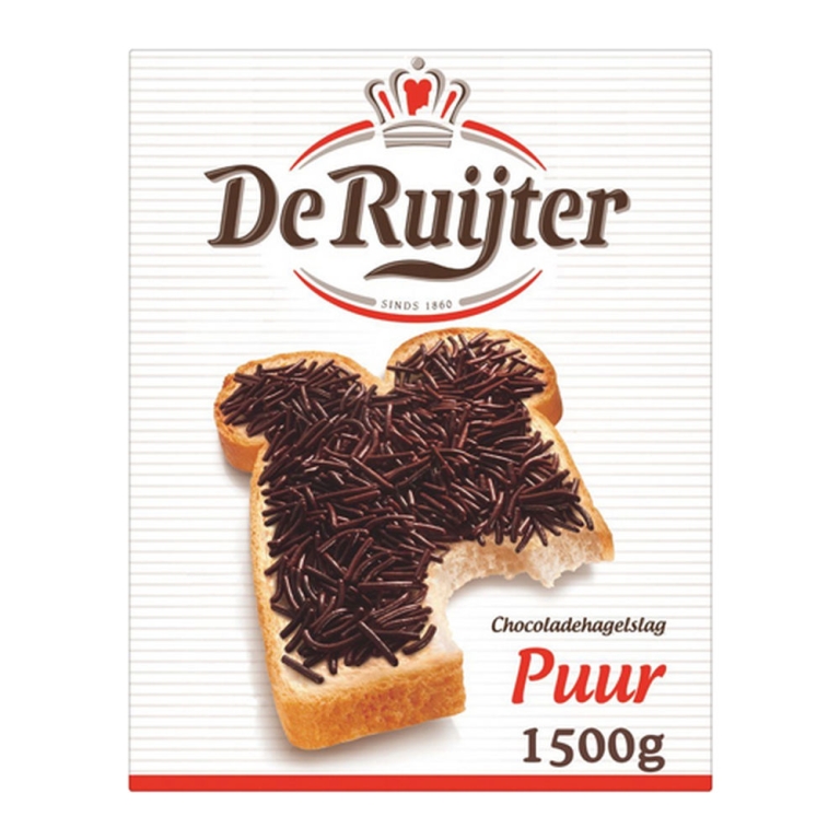 De Ruijter | Chocoladehagel Puur | 1500 gram