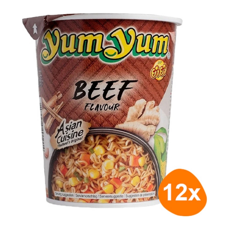 Yum Yum | Instant Noedels Rundvlees 12 Cups | Per stuk