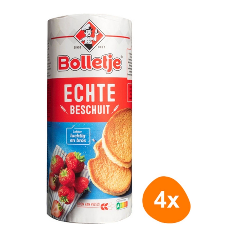 Bolletje | Beschuit Naturel | 4 x 13 x 9,62 gram