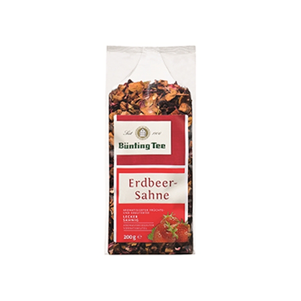 Bunting Tee | Fruchtetee Erdbeer-sahne Zak | 6 x 200 gram