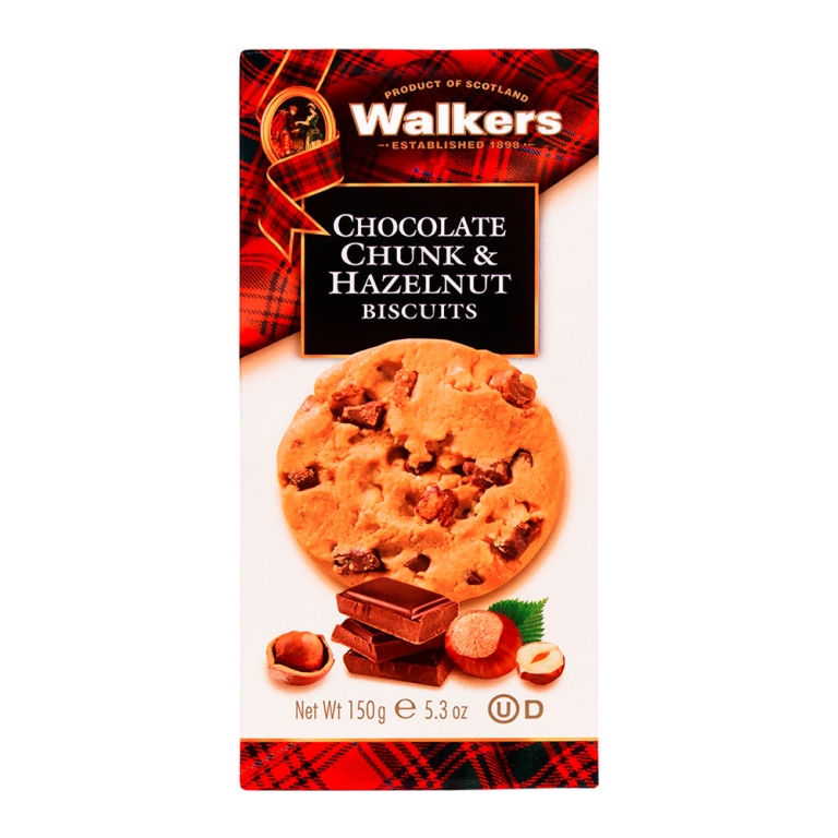 Walkers | Walker's Choc Chunk & Hazelnut Biscuits | 12 x 150 gram