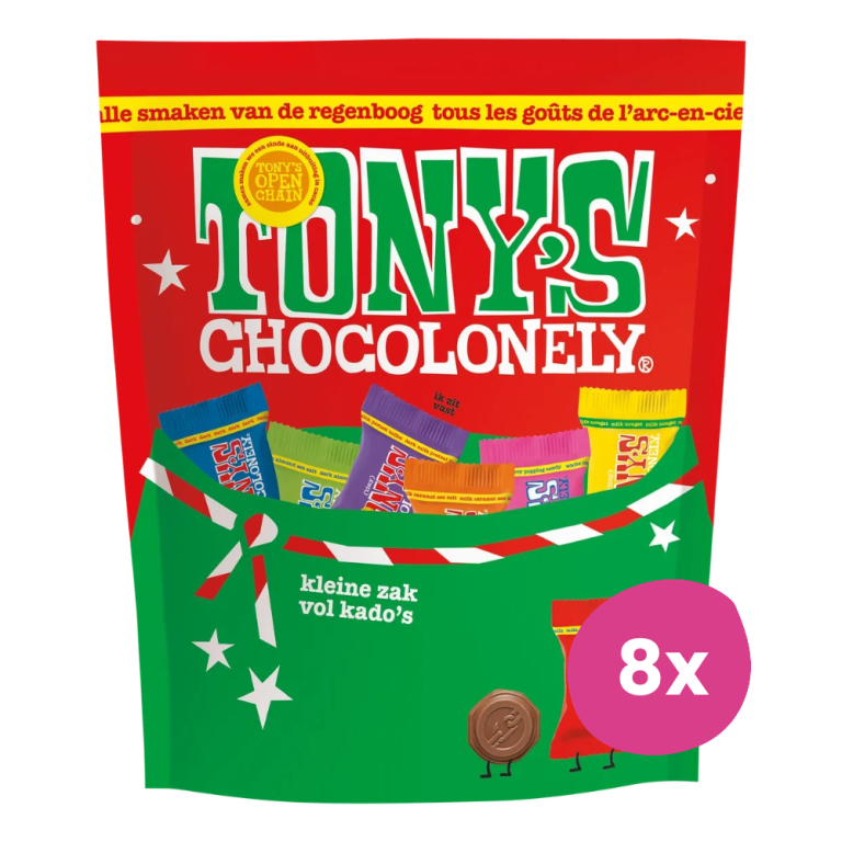 Tony's Chocolonely | Kerstpouch Mix | 8 x 126 gram