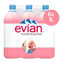 Evian | 100% RPET | 6 x 1 liter