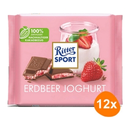 Ritter Sport | Aardbei Yoghurt | 12 x 100 gram