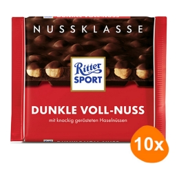 Ritter Sport | Puur Hele Hazelnoot | 10 x 100 gram