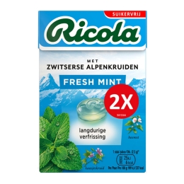 Ricola | Fresh Mint Suikervrij Duopack | 10 x 2 x 50 gram