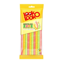 Look-O-Look | Gevulde Zure Staafjes Mix Zak | 125 gram