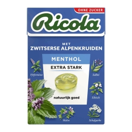 Ricola | Menthol Extra Strong Suikervrij | 20 x 50 gram
